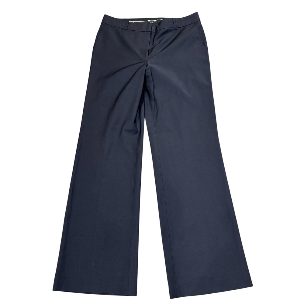 Ann Taylor Wide Leg Wool Blend Pants Trousers 6 Dark Navy Blue Lined Interview